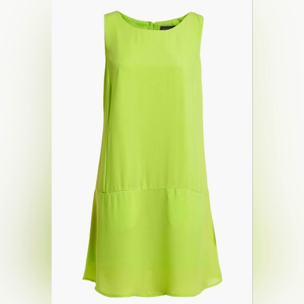 ASTR Neon Green Mini Shift Pocket Dress